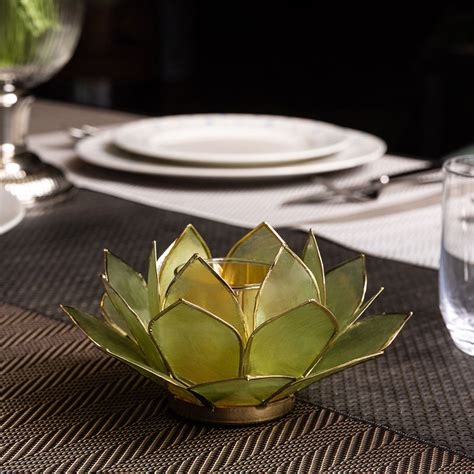 Buy Pure Home + Living Green Capiz Lotus Tea Light Holder (1) Online