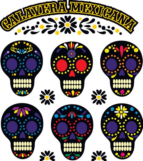 set mexican sugar skull 30770027 Vector Art at Vecteezy