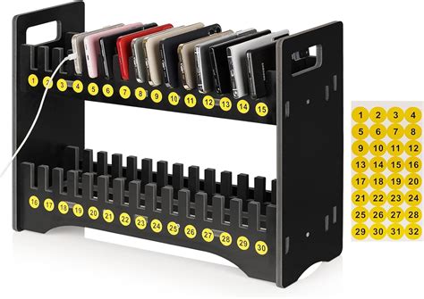 Cell Phone Holder Classroom Cell Phone Storage 2-Tier Multiple Cell Phone Stand Rack with 1-30 ...