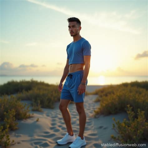 Elder Ethnographer in Fantasy Beach | Stable Diffusion Online