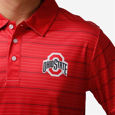 Ohio State Buckeyes Striped Polyester Polo FOCO