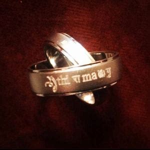 Telugu / Hindi / Sanskrit / Non-English Language Engraved Platinum Rin ...