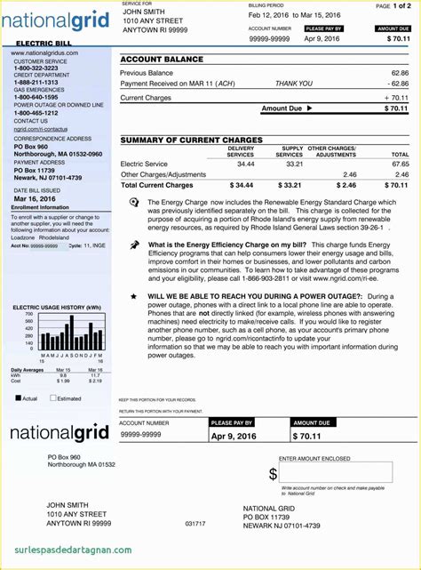 Utility Bill Template Free