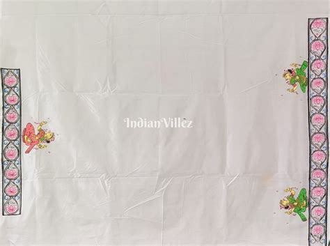 White Shree Jagannath Theme Hand-Painted Pattachitra Saree – IndianVillèz