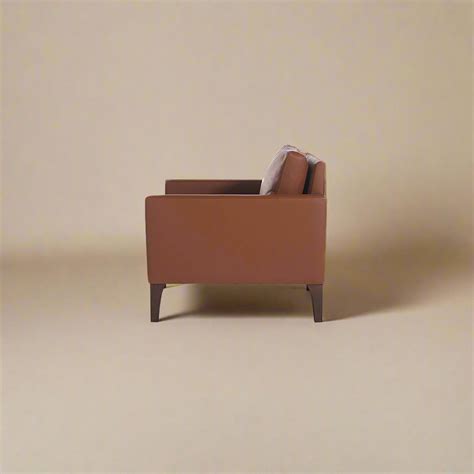 Cyrene W Teakwood Legs Faux Leather Upholstery Modern Sofa – Bluedot Design