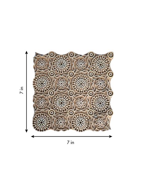 Circular Floral patterns in Wooden Kalamkari Block | Online for sale
