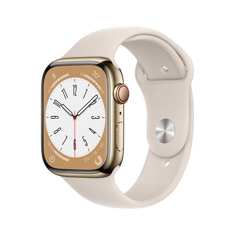 Apple Watch Series 8 GPS + Cellular 41mm Gold Stainless Steel Case wit ...