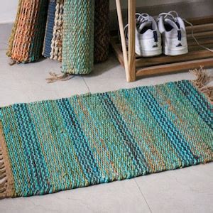 Buy Handmade JUTE-HEMP Rug, Multicolor Jute Dhurie Hemp Dhurrie Small ...