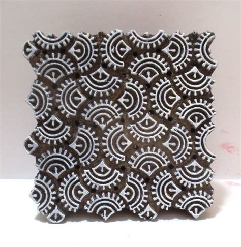 Buy Indian Wooden Hand Carved Textile Printing Fabric Block / Stamp ...