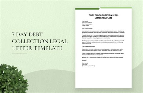 Legal Debt Collection Letter Template - Ablebionics
