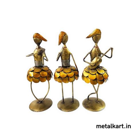 Elegant Set of 3 Pretty Ladies in Frock with Instruments For Table top ...