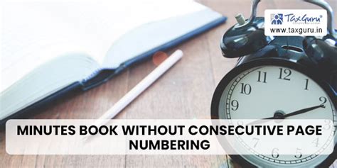 Minutes book without consecutive page numbering: MCA Imposes Penalty