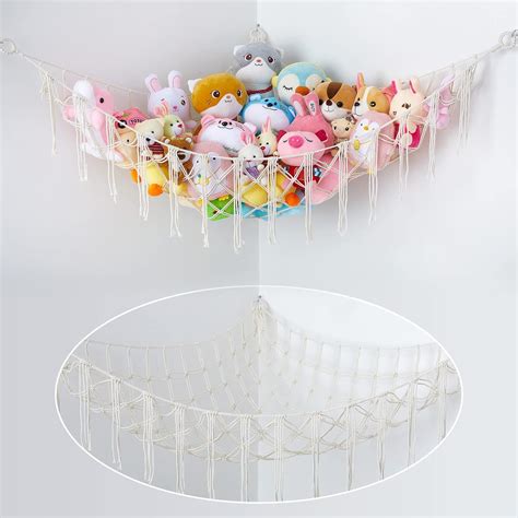 Amazon.com: Stuffed Animals Hammock Net Corner Toy Storage Organizer ...