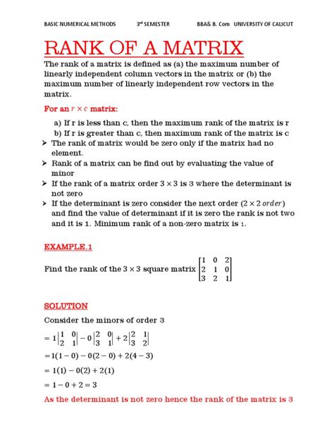 Image result for Rank of a Matrix Math