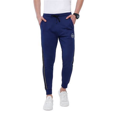 Classic Polo Men's Blue Solid Mélange Slim Fit Smart Jogger Pant - Gioz ...