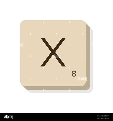 Letter X in scrabble alphabet. Isolate vector illustration to compose ...