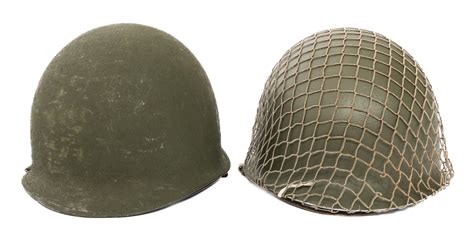 At Auction: KOREAN WAR US ARMY M1 COMBAT HELMETS WITH LINERS