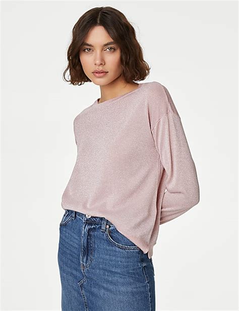 Buy Sparkly Crew Neck Jumper at Marks & Spencer
