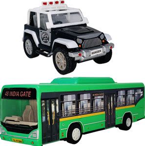 Giftary Set of 2 Combo Pull Back & go Action Ranger jeep + Low Floor ...