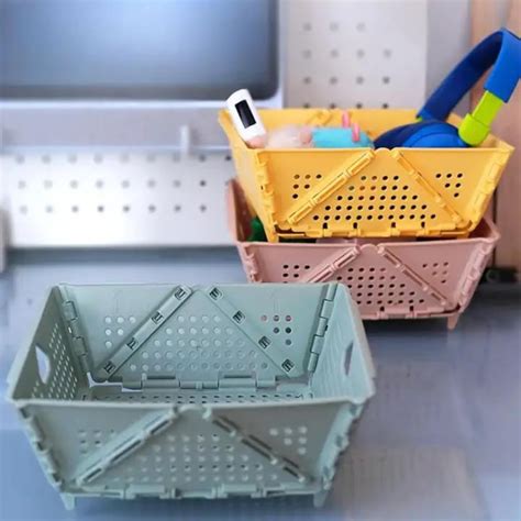 Adrohai Mini Compact Plastic Baskets - Foldable Storage Crates for ...