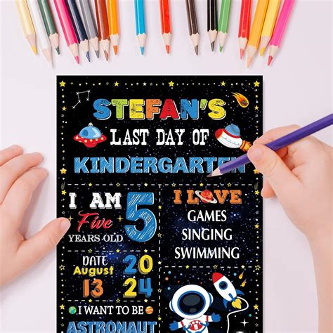 Buy Whaline First and Last Day of School Chalkboard Double-Sided Outer ...