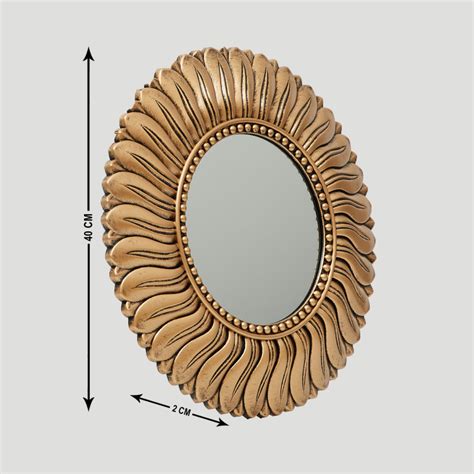 Buy Ananda Textured Round Wall Clock and Mirror - Set of 2 Pcs. from ...