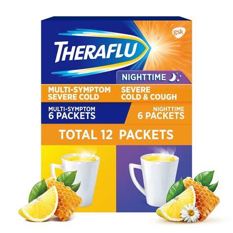 Theraflu Severe Cold, Flu and Cough Relief Powder, Tea Infused, 12 Packets - Walmart.com ...