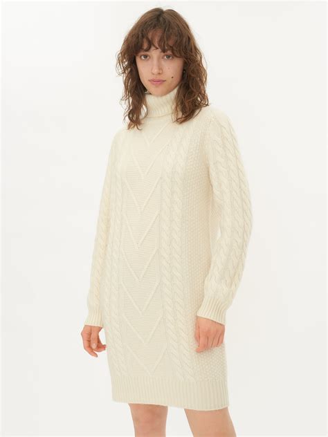 Cream Cashmere Sweater Dress