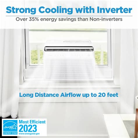 Midea 8,000 BTU U-Shaped Smart Inverter Window Air Conditioner-Cools up ...