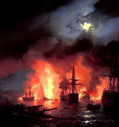 Battle of Cesme at Night (1848) by Ivan Aivazovsky – Artchive