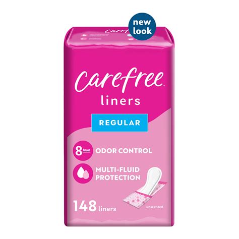 CAREFREE® Panty Liners, Regular, Unscented, Wrapped, 8 Hour Odor ...