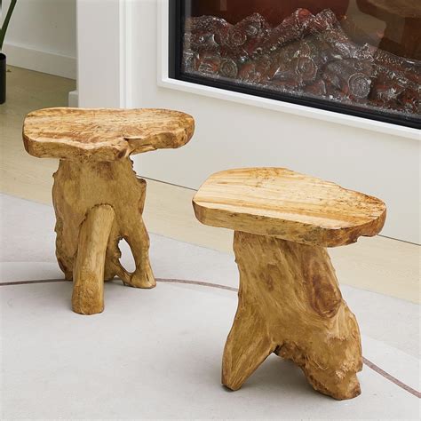 2 Pcs Tree Stump Side Table Tree Stump End Table Tree Stump Stool 14 ...