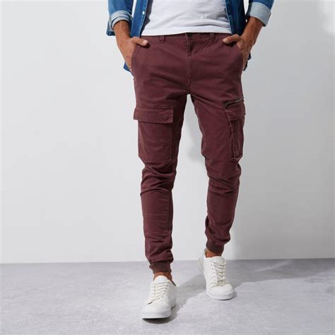 Dark Red Pants For Men