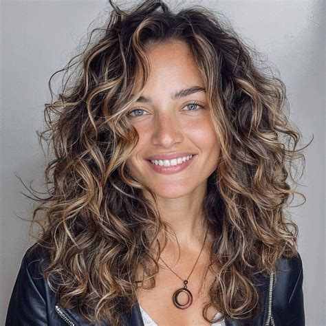 magnific XJRcFggMiq3wPCbuj2lW Curly Shag with Blonde Balayage ...