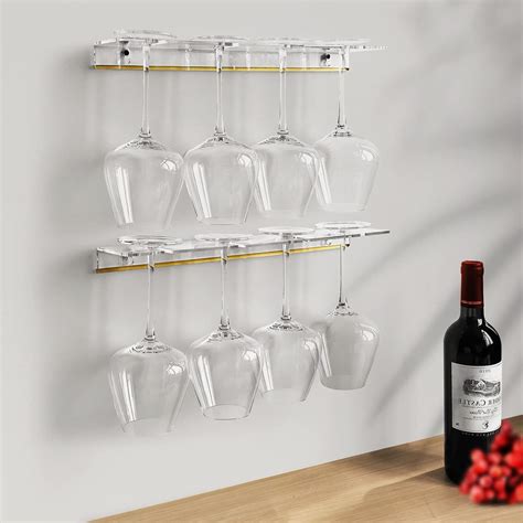 KOLYMAX Wine Glass Holder Wall Mounted, Wall Wine Glass Storage Shelves ...