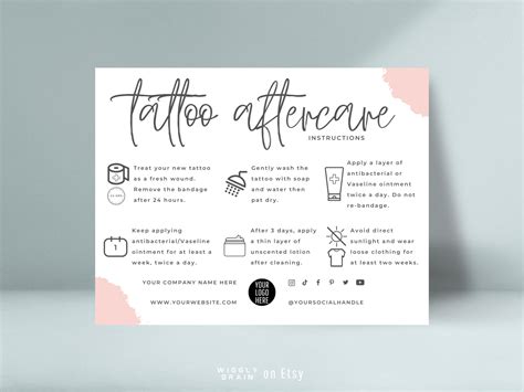 Tattoo aftercare instructions printable - Bronctattooaus.com