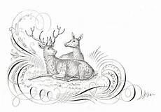 Free Printable Clipart by Free Antique Clip Pen Flourishing With Deer The Free Printable Clipart