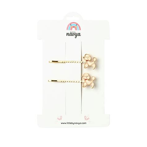 Pooch Barette - Pair of Barrette for girls ( 2-8 Years) in Beige Color ...