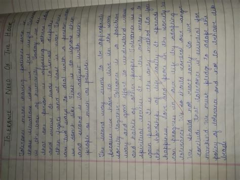 Article on tolerance-need of the hour in 150 words - Brainly.in