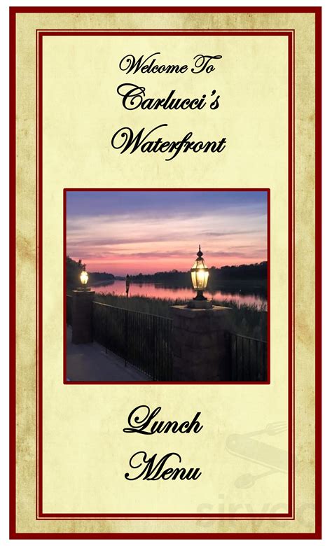 Carlucci's Waterfront menu in Mt Laurel Township, New Jersey, USA
