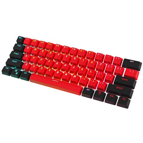 Buy (Only Keycaps) Red Keycaps 60 Percent Custom Key Caps Set with Key ...