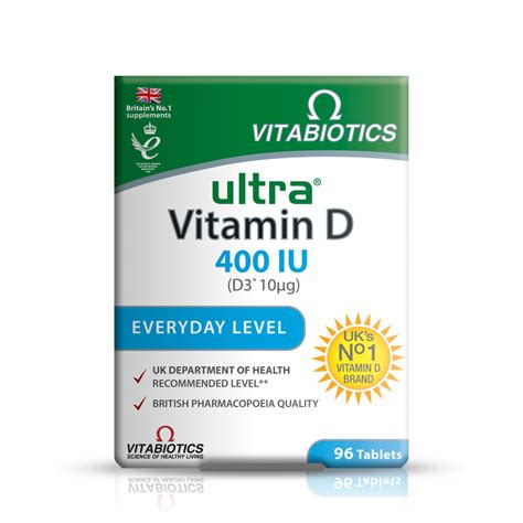 Vitabiotics Ultra Vitamin D 400IU Tablets - 96 Tablets