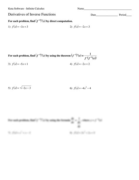 SOLUTION: 03 derivatives of inverse functions - Studypool