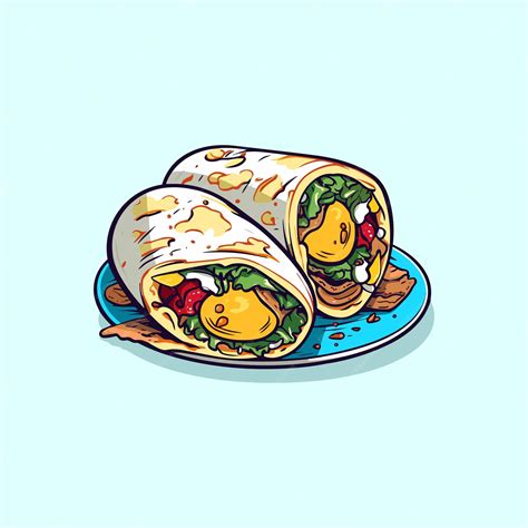 Cartoon Breakfast Burrito