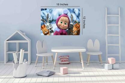 "Masha And The Bear" Cartoon Wall Poster|Decorative Wall Paper Poster ...