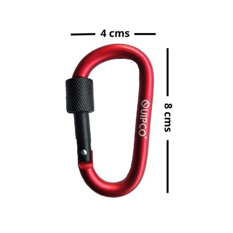QUIPCO Coral Screwgate Accessory Carabiner 8cms (Red)– Moto Central