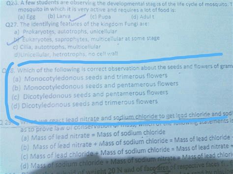 which of the following is correct observation about the seed and flower ...