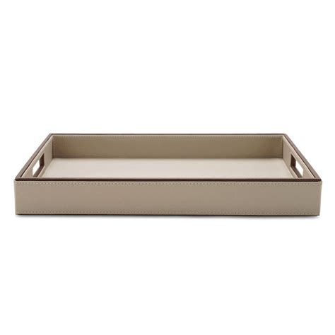 Shop Beige Rectangle Faux Leather Serving Tray - at Best Price Online ...