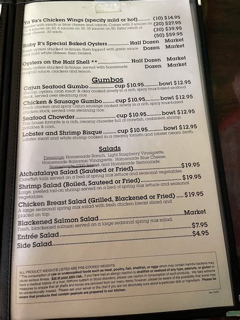 Menu at Gumbeaux's, A Cajun Cafe, Douglasville