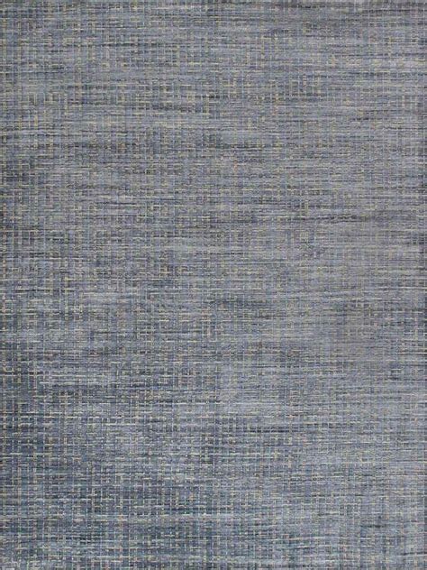 Slate Collection Hand-Loomed Silk and Wool Rug- 9' x 12' In Blue and ...
